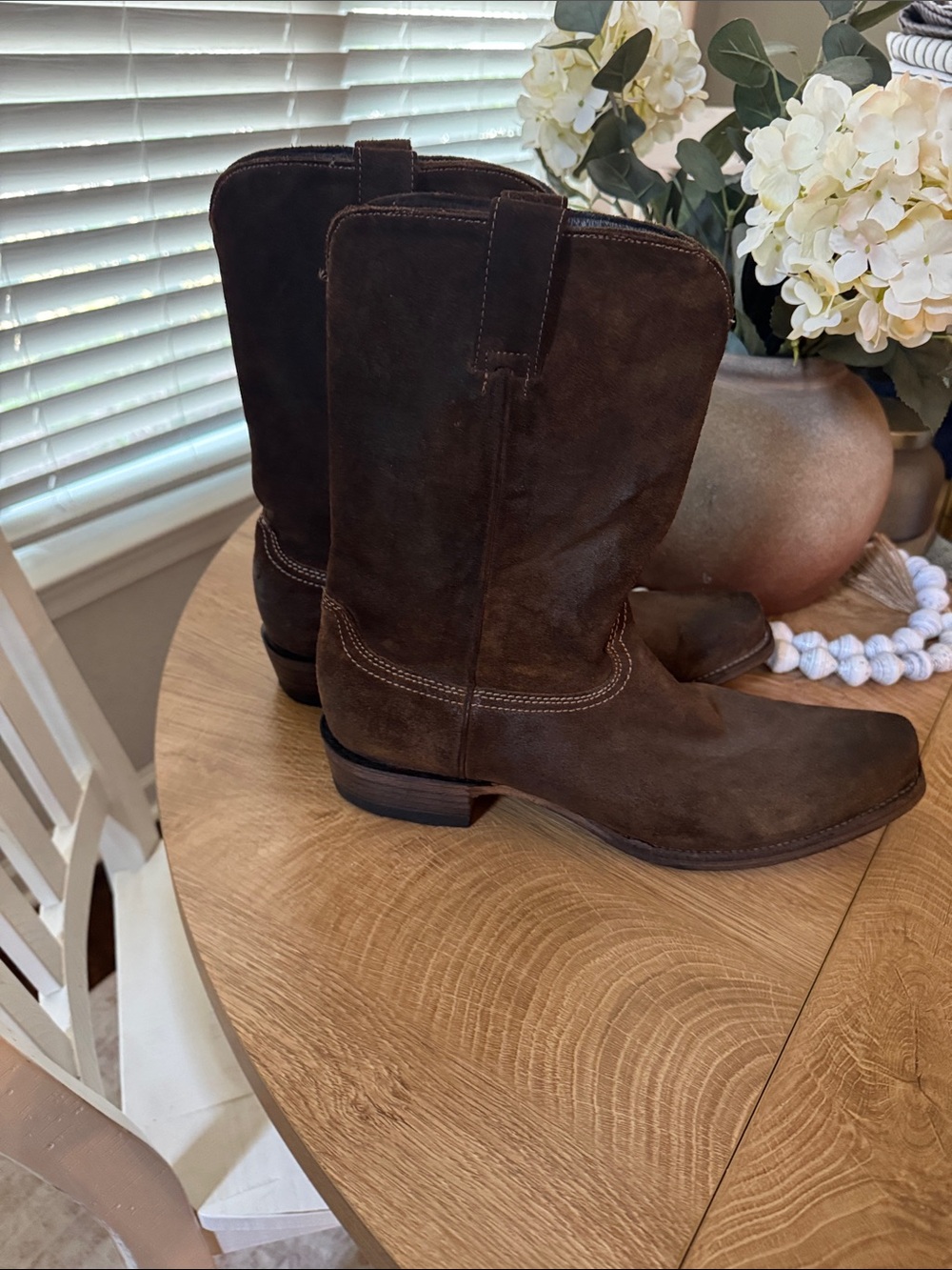 Brown Suede Cowboy Boots for Men
